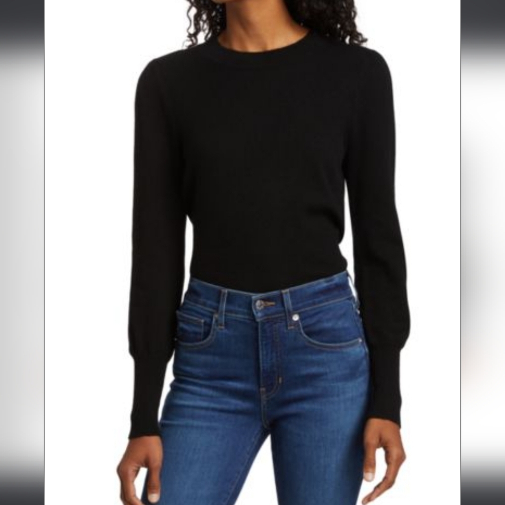 Veronica Beard Black 100% Cashmere Sweater Top Size Small